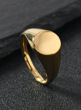 欧美跨境不锈钢简约几何戒指