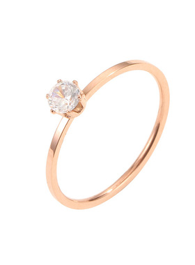 韩版六爪单钻极细尾戒