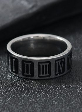 跨境复古朋克钛钢男士戒指