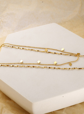 钛钢金色满天星项链01