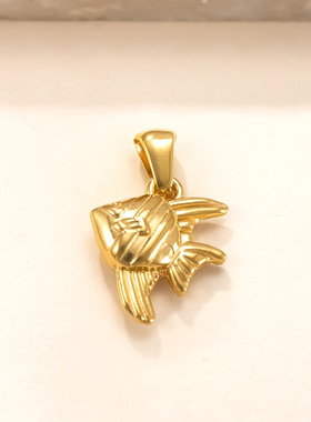 海豚海星不锈钢镀金吊坠