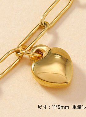 爱心十字架不锈钢吊坠