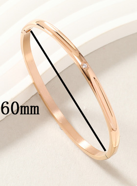 欧美爆款O型镶钻钛钢手镯