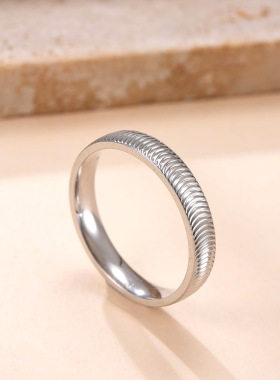跨境新款波纹素圈戒指