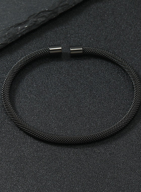 跨境不锈钢朋克风弹力钛钢手镯