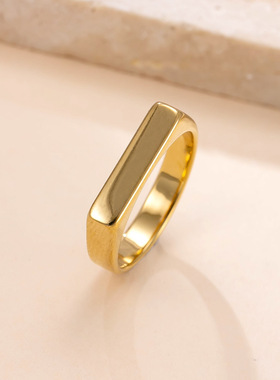 欧美冷淡风不锈钢刻字戒指