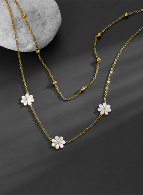 白贝小雏菊双层项链33