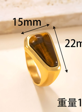 跨境新品不锈钢猫眼石轻奢中古风