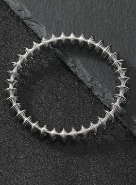 跨境波浪形钢丝弹力钛钢手镯