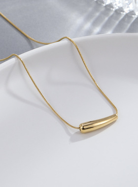 光面小辣椒钛钢项链女锁骨链