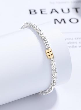 奶酪圆环碎银子手链女925银轻奢