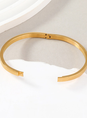 跨境爆款钛钢蜂窝手镯