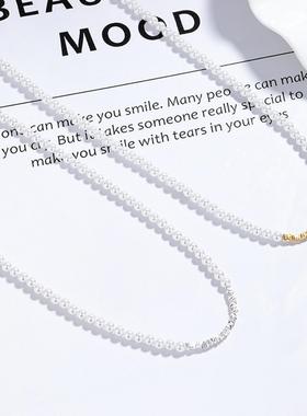 925银碎银子珍珠项链女时尚ins
