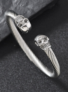 跨境爆款不锈钢朋克复古手镯