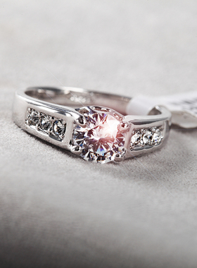 克拉四爪仿钻石戒指包邮