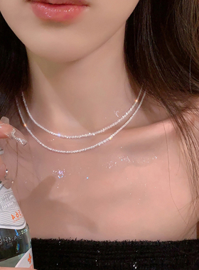 日韩波光粼粼项链女锁骨链
