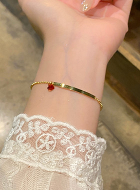 红色爱心锆锆手链轻奢百搭