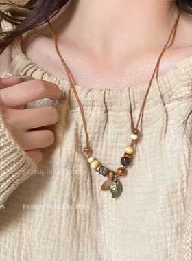新中式复古干果吊坠项链