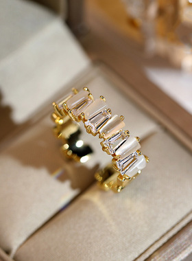 日韩温柔甜美猫眼石戒指