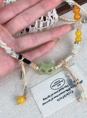 新中式狐狸面具形项链国风配裙子新款甜酷辣妹风日常百搭轻奢小众