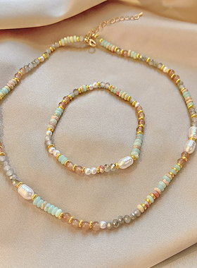 新中式国风不规则珠珠项链时尚感设计2025新款名族串珠锁骨链配饰