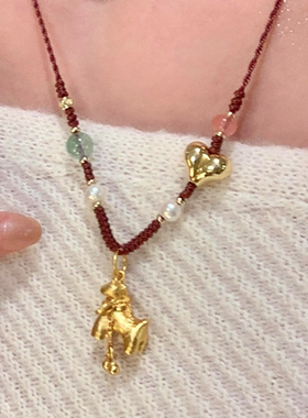 金色小马项链小众设计感百搭女款