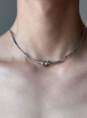 简约扭结趣味蛇骨链项链钛钢不掉色高级感设计感街头嘻哈潮流男女