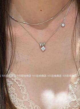 幸运四叶草转环项链女轻奢