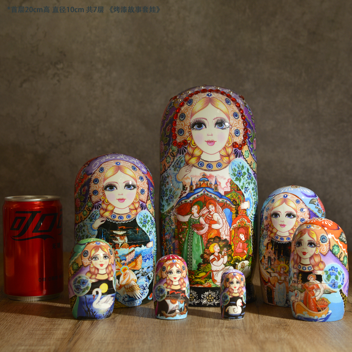 7层俄罗斯套娃烤漆版特级椴木制造六一礼物益智玩具工艺品摆件 - 图2