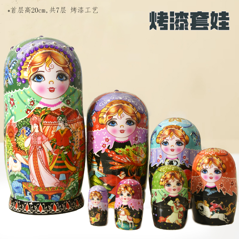 7层俄罗斯套娃烤漆版特级椴木制造六一礼物益智玩具工艺品摆件 - 图3