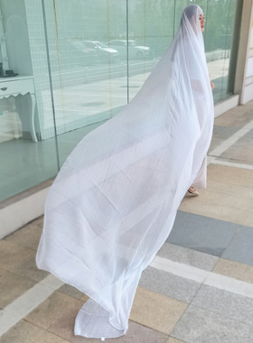 3米长白色丝巾雪纺洋气夏季防晒