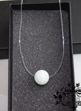 隐形夜明珠发光鱼线颈链吊坠