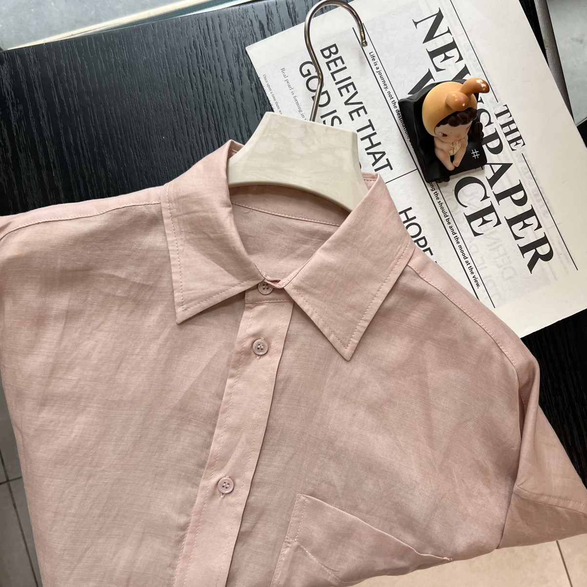 七七设计26年早春老钱风简约百搭宽松珊瑚粉麻衬衫七M26012103,淘宝优惠券,粉丝福利购,淘宝优惠卷