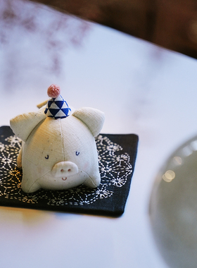 钟声刺绣棉麻摆件可爱手工