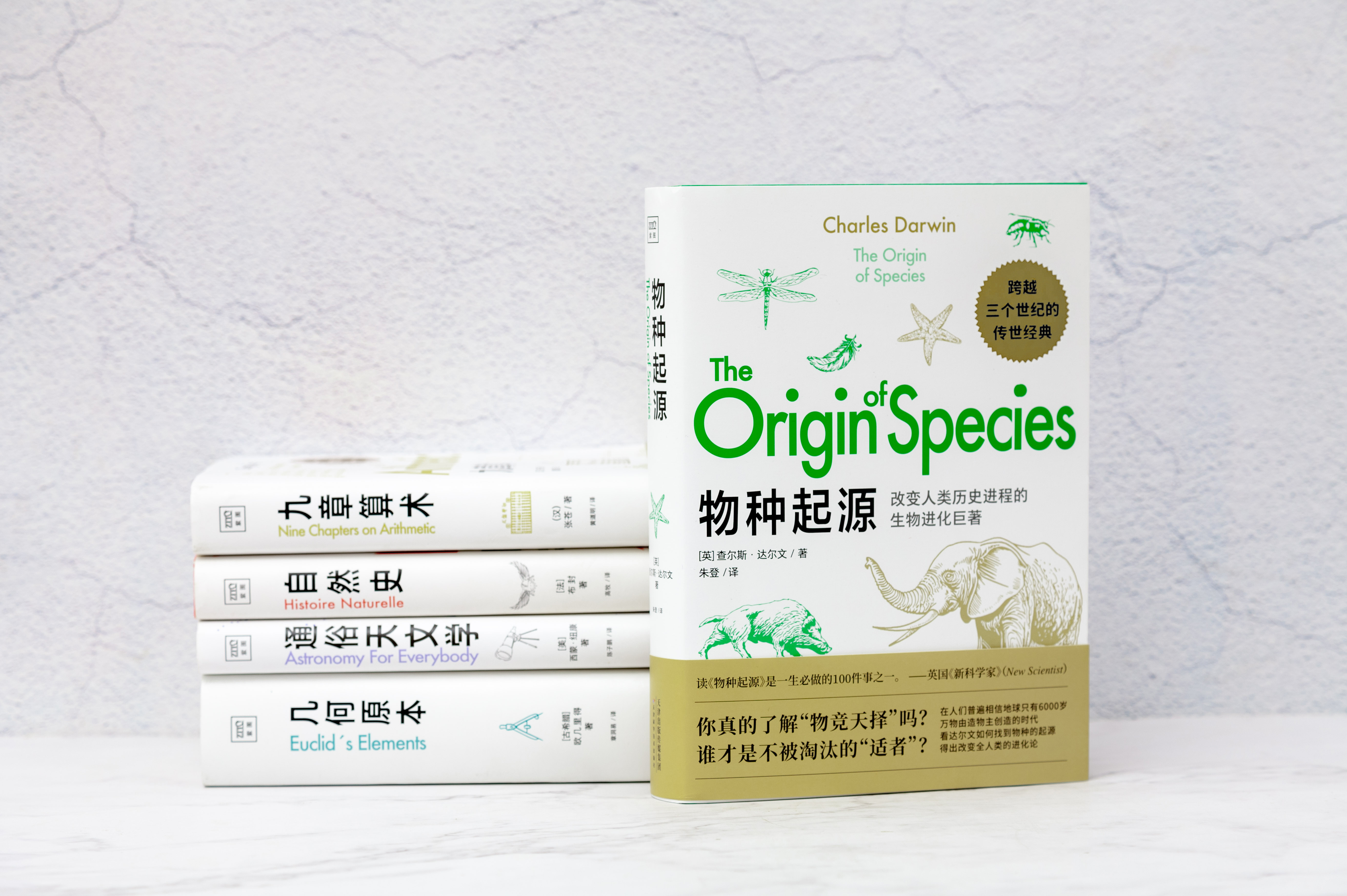 几何原本+九章算术+物种起源+通俗天文学+自然史 全5册数学原理生物学青少年学生科普知识读物自然百科全书中小学生课外阅读书籍