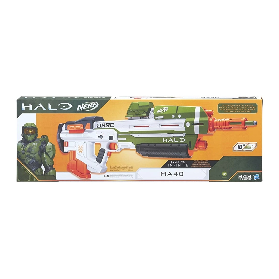 孩之宝NERF热火HALO MA40光晕电动发射器儿童玩具枪软弹枪橙机 - 图0