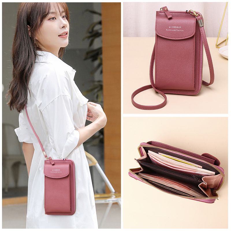 Women's Wallet Shoulder Mini Leather Bags Straps Mobile Phon-图0