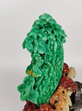 苦瓜甘来青田石雕刻摆件天然艺术