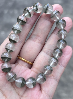 天然绿幽灵手链女款单圈水晶手串饰品礼物送女友闺蜜