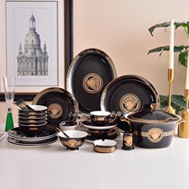New products European-style bone china cutlery suit 46 head medusa ceramic Western dining cutlery plate bowls spoonful coffee furniture