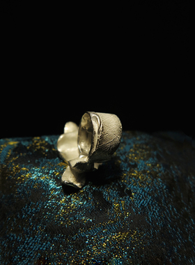 高级设计感轻奢飘逸素银手工指环