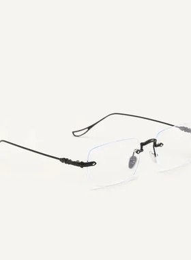 钻石女太阳镜眼镜透明格无边框墨镜男欧美复古迅方形小框9215