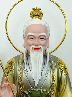 三清道祖神像树脂彩绘三清神像太上老君树脂元始道德天尊灵宝天尊