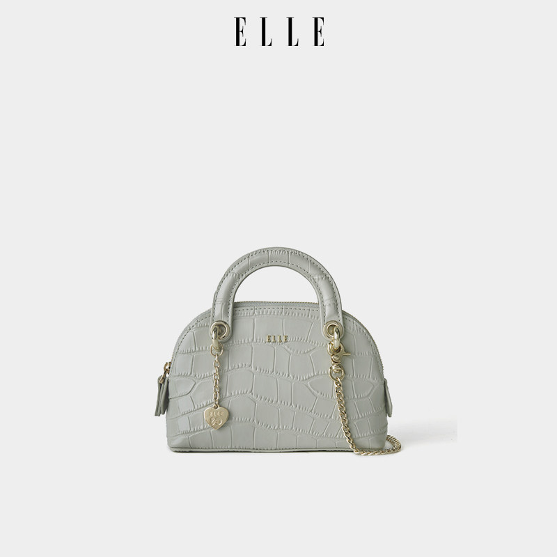 ELLE女包2025新款包包鳄鱼纹手提贝壳包手提包女士斜挎包单肩包,淘宝优惠券,粉丝福利购,淘宝优惠卷