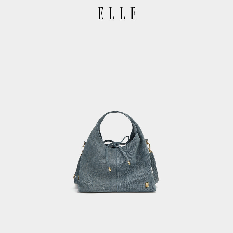 ELLE女包2025新款包包蝴蝶结手提水桶包高级感单肩斜挎包手提小包,淘宝优惠券,粉丝福利购,淘宝优惠卷