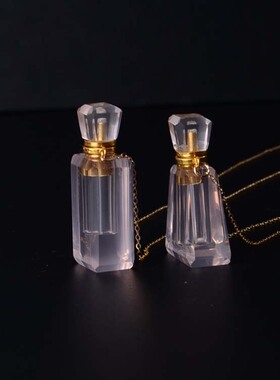 粉晶香薰瓶精油招桃花旺姻缘项坠