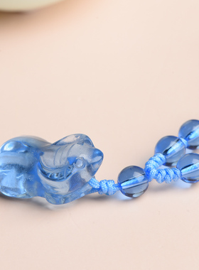 情侣蓝水晶十二生肖立体雕刻