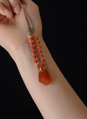 红水晶精油瓶香水瓶红兔毛