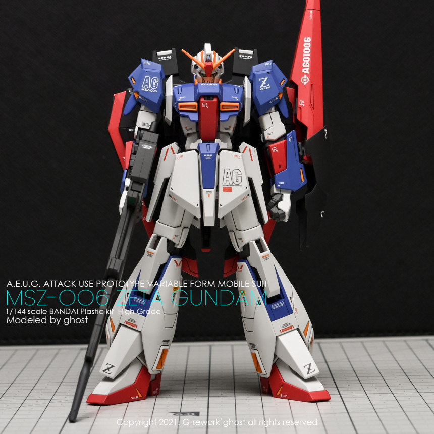 炎 GHOST原创 HGUC Z高达 Zeta Gundam MSZ-006高清荧光水贴纸-图0