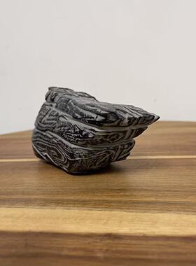 鸟 天然济源钟鼎纹石象形石桌面原石头摆件 书桌茶桌办公桌摆件